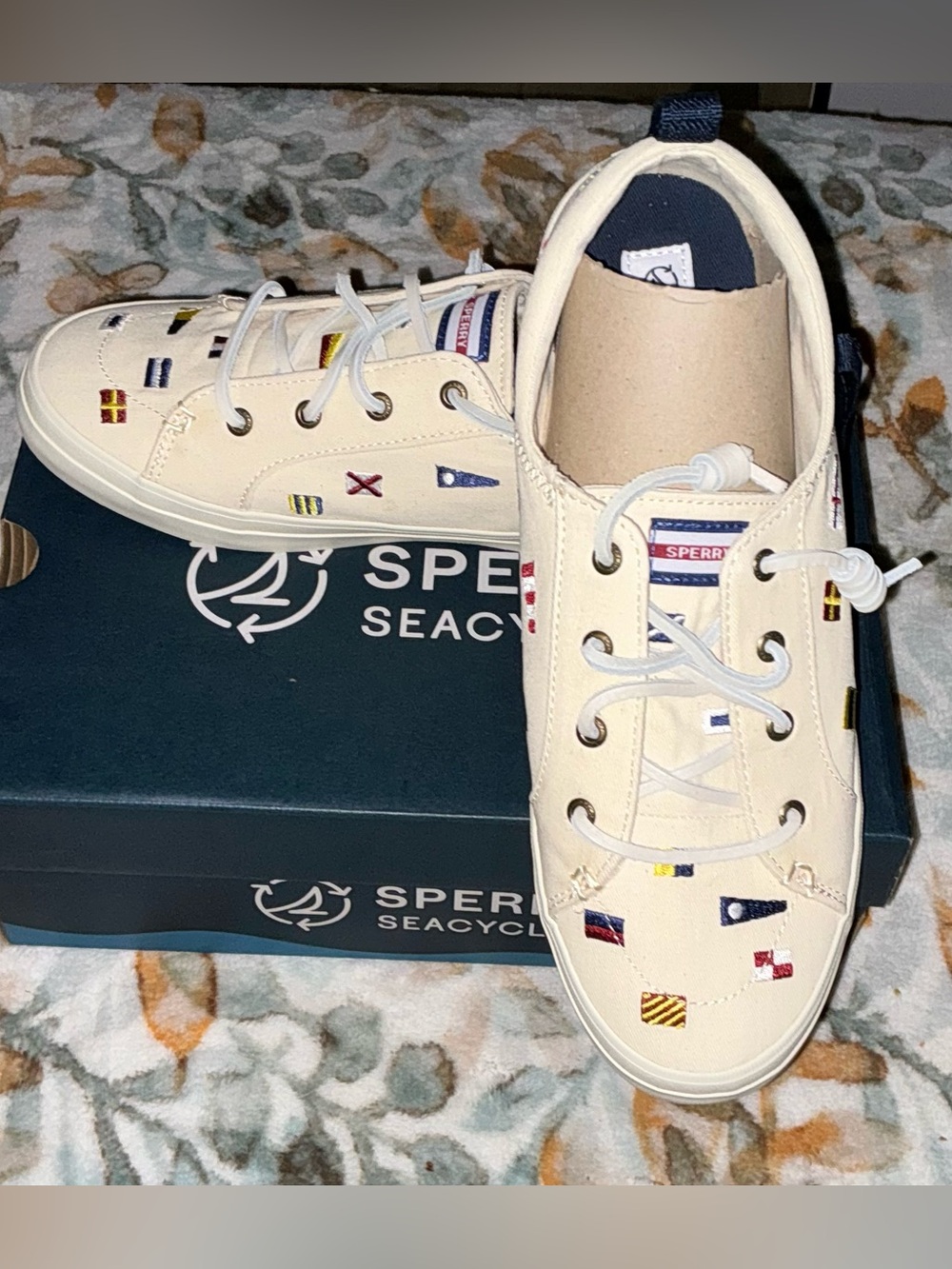 Women’s Sperry Nautical Canvas Shoes - Size 7